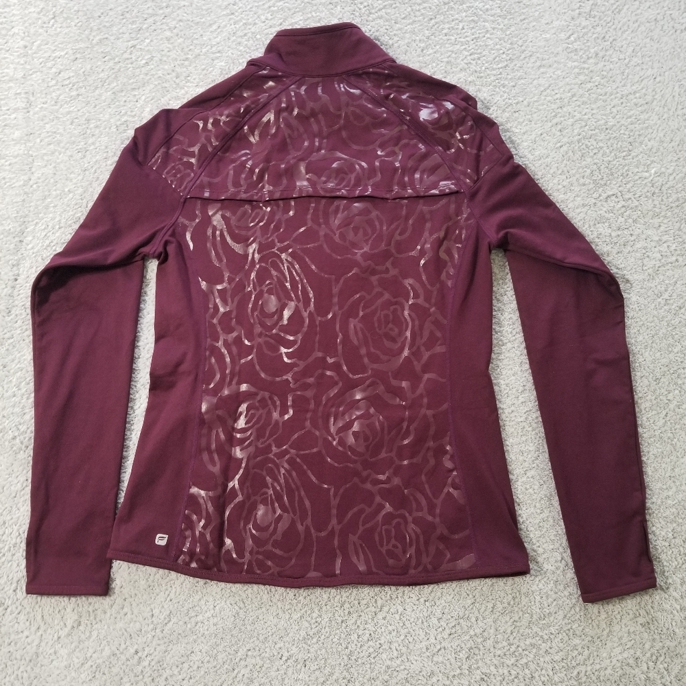Fabletics Purple Flower Pattern Front Track Jacket - image 2